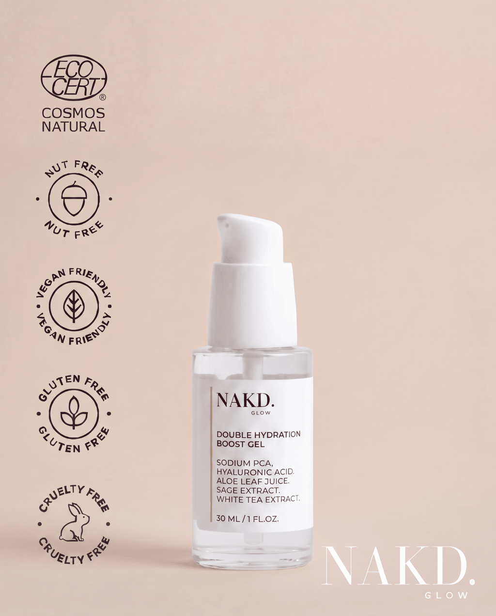 Double Hydration Boost Gel + HA - NAKD-Glow® by Vaulture