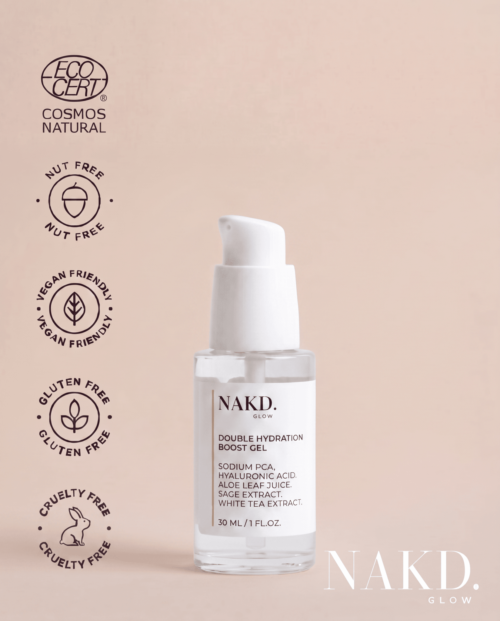 Double Hydration Boost Gel + HA - NAKD-Glow® by Vaulture