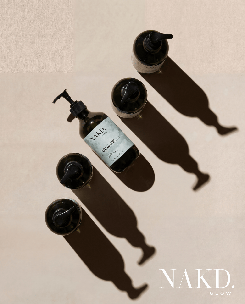 Hand & Body Wash, Peppermint & Dark Cedar - NAKD-Glow® by Vaulture
