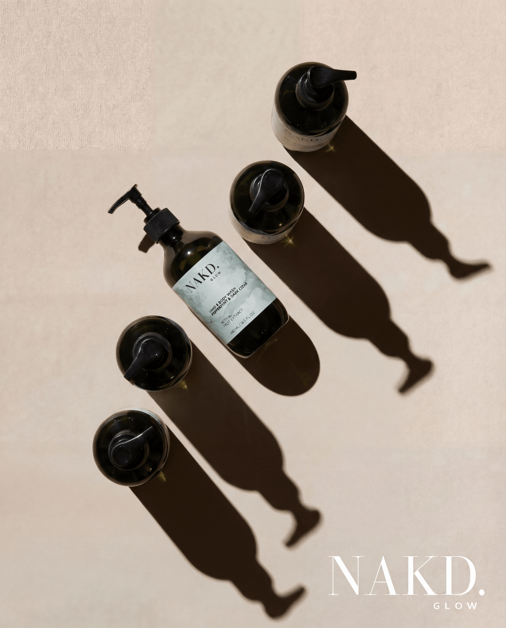 Hand & Body Wash, Peppermint & Dark Cedar - NAKD-Glow® by Vaulture