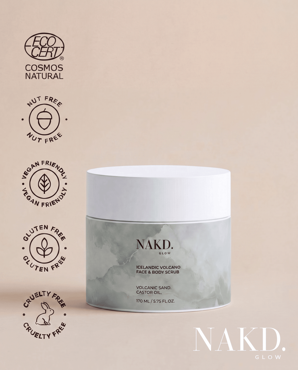 Icelandic Volcano Face & Body Scrub - NAKD-Glow® by Vaulture
