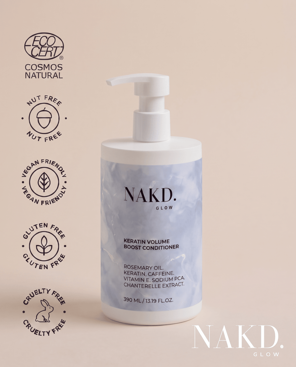 Keratin Volume Boost Conditioner - NAKD-Glow® by Vaulture