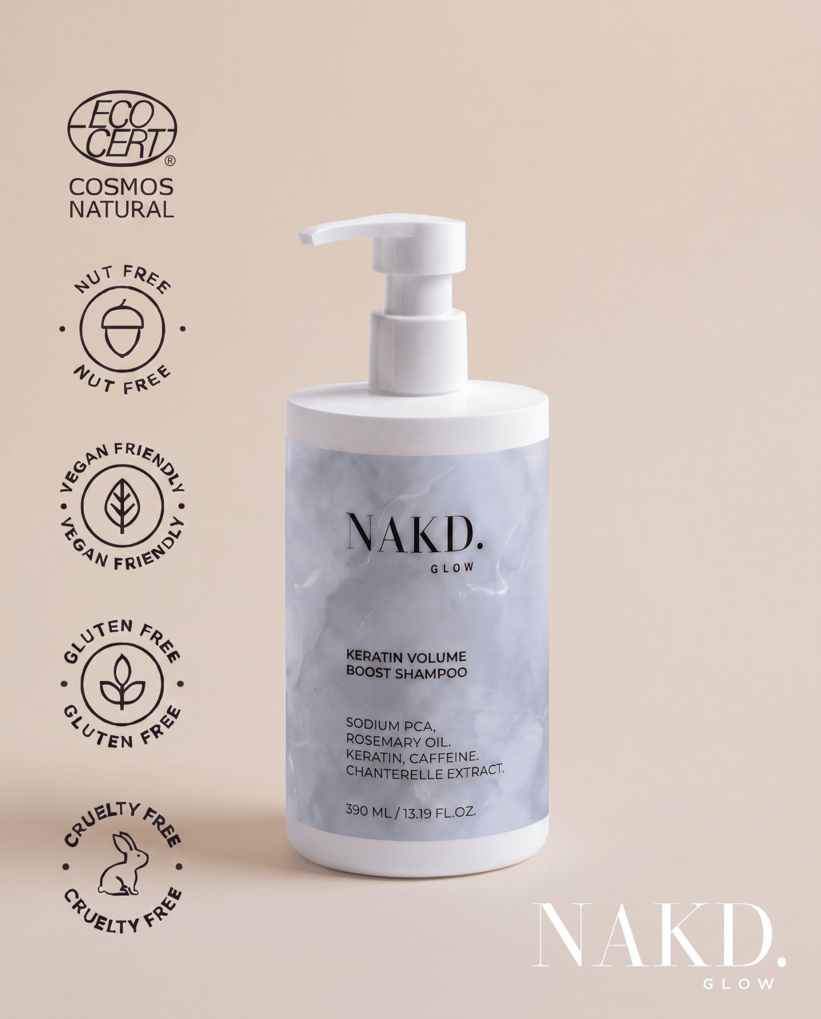 Keratin Volume Boost Shampoo - NAKD-Glow® by Vaulture