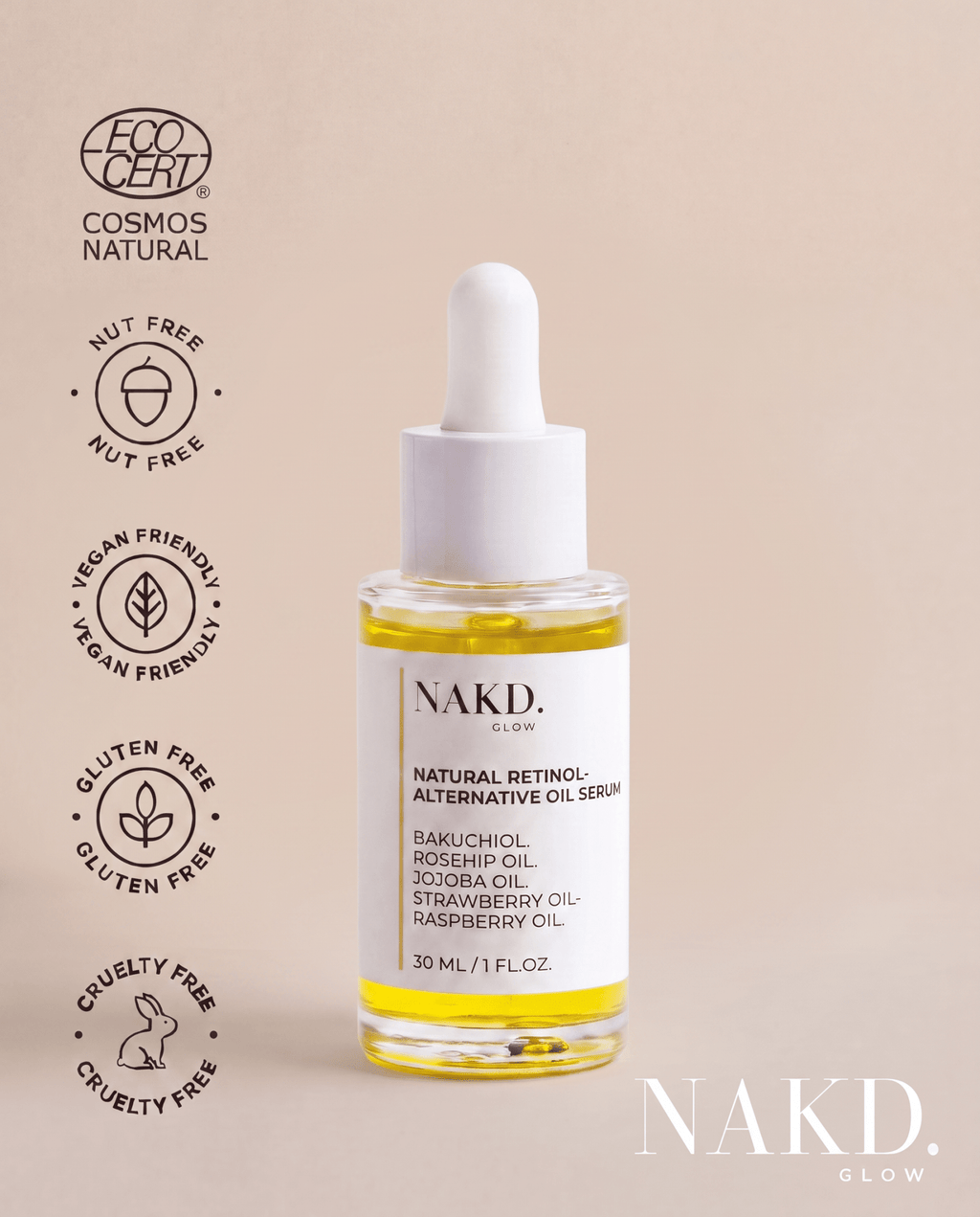 Natural Retinol Alternative Oil Serum - NAKD-Glow® by Vaulture