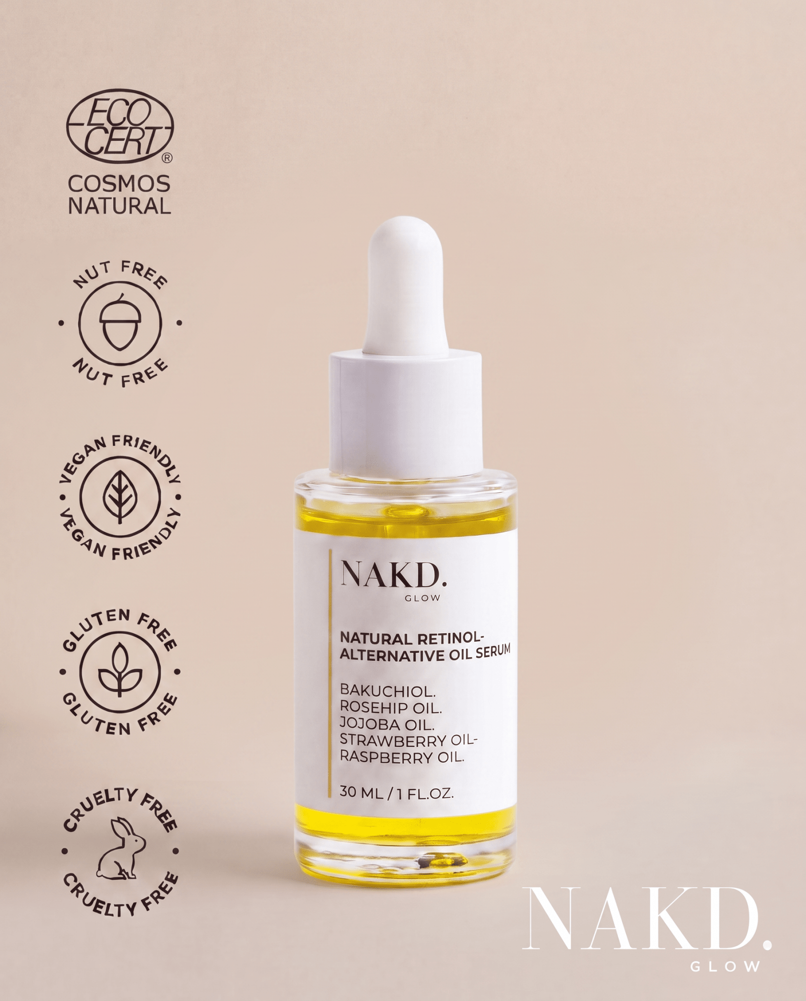 Natural Retinol Alternative Oil Serum - NAKD-Glow® by Vaulture